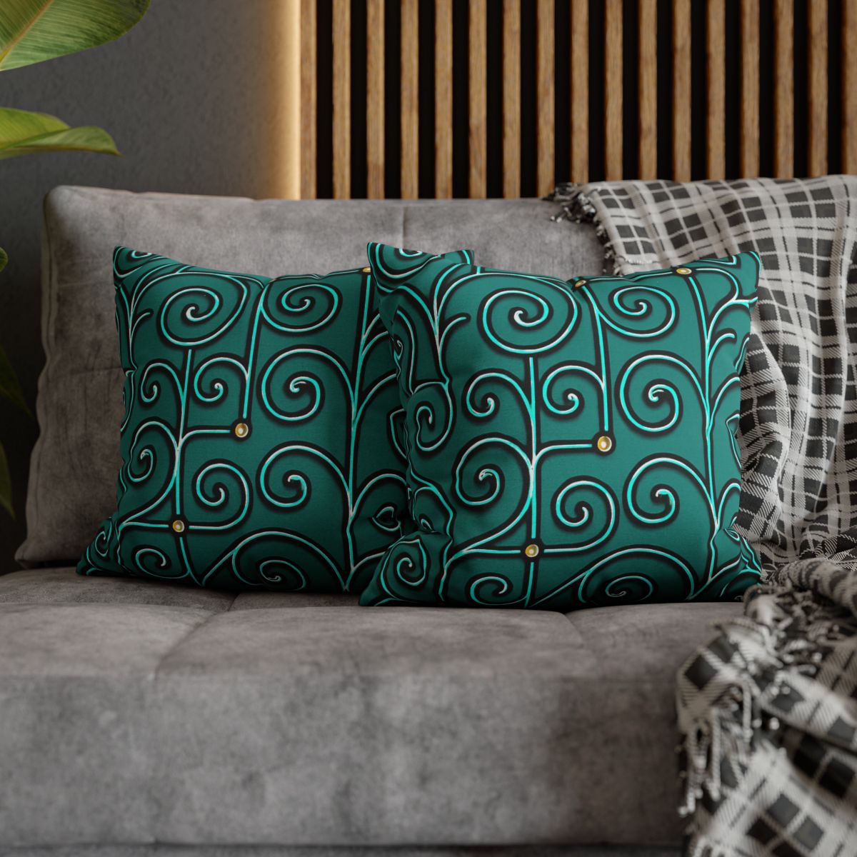 Tendril Circuit Lattice personalized pillow covers