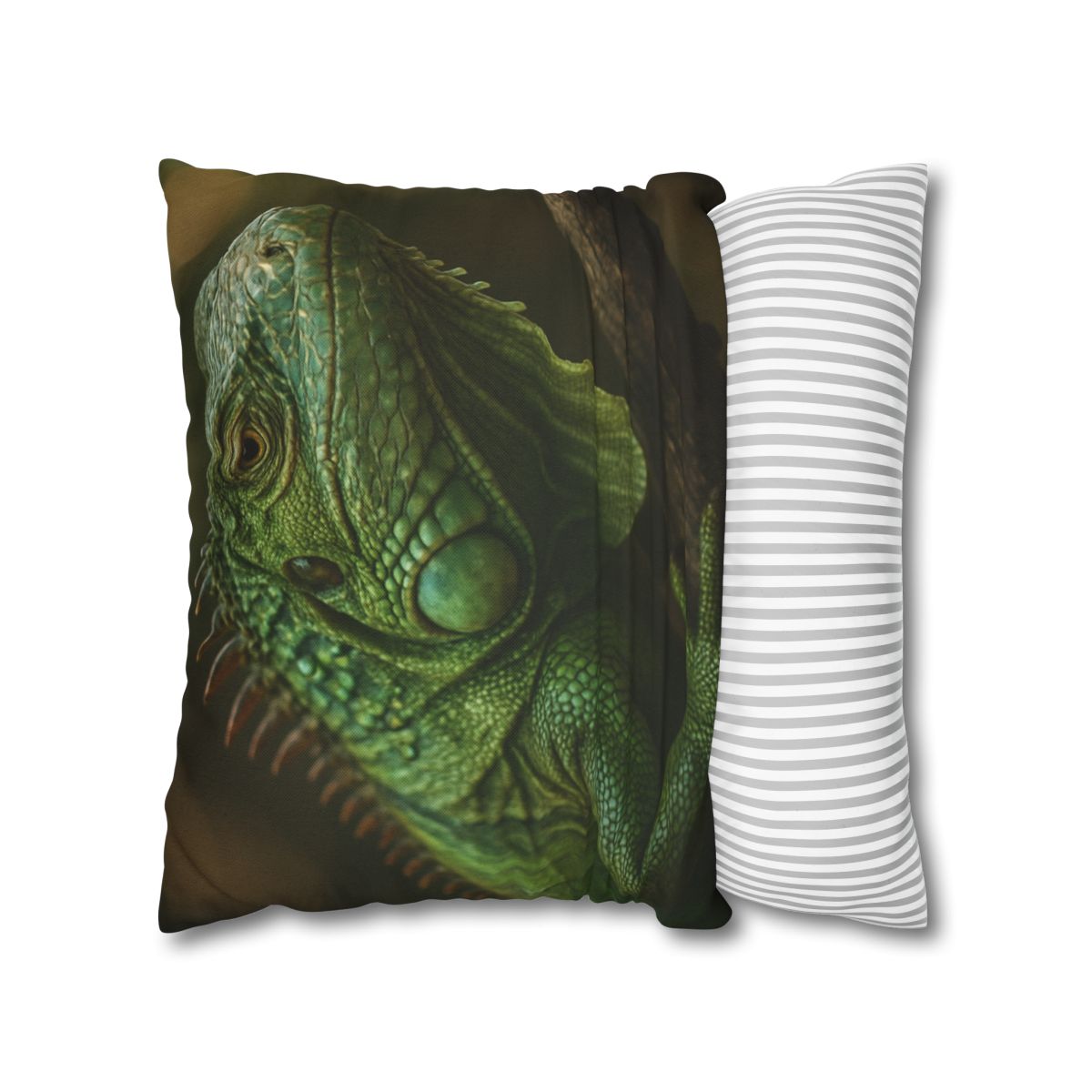 Starlit Stillness Green Iguana trendy patterned pillow cases
