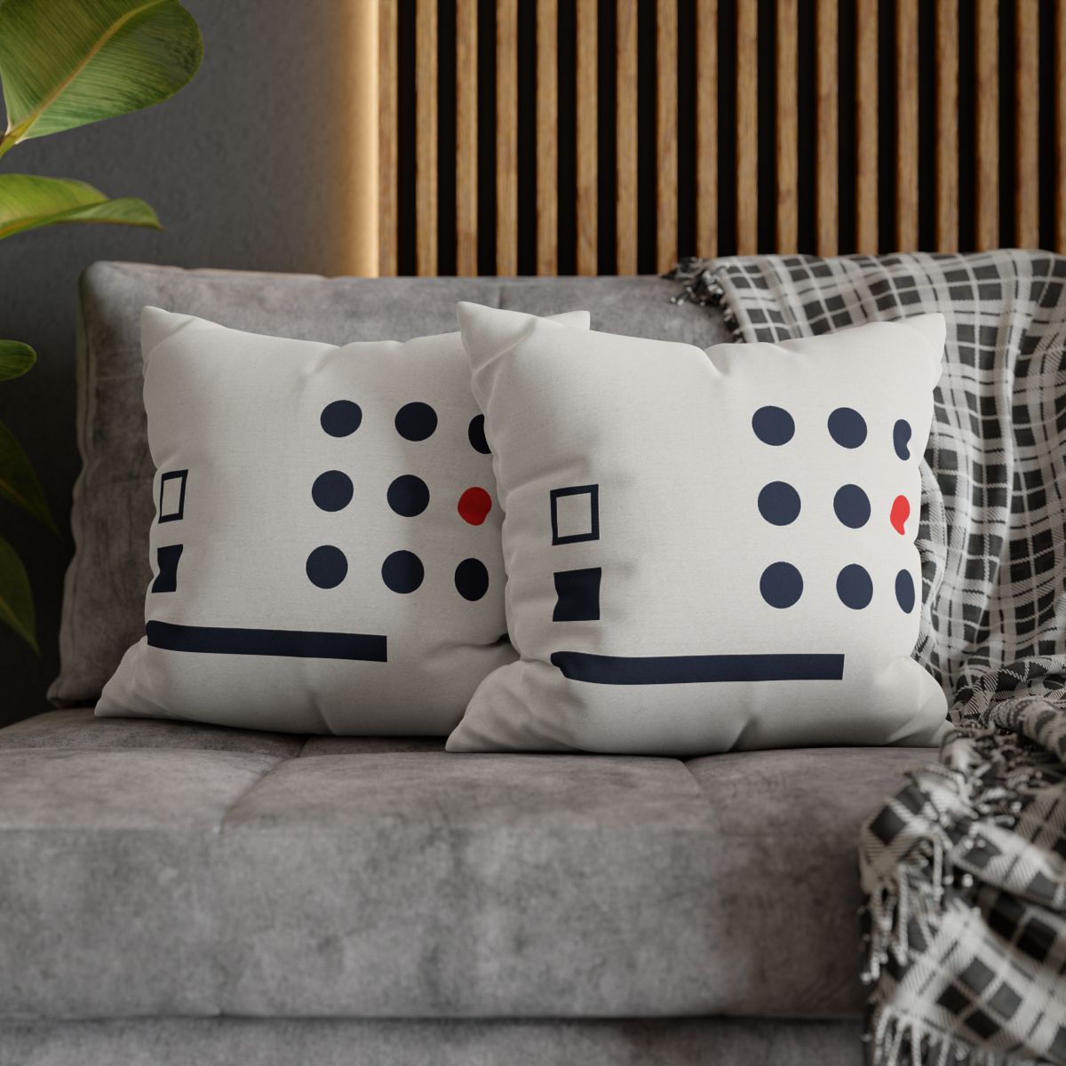 Missing Cell Dot Grid With Long Bar personalized pillow covers