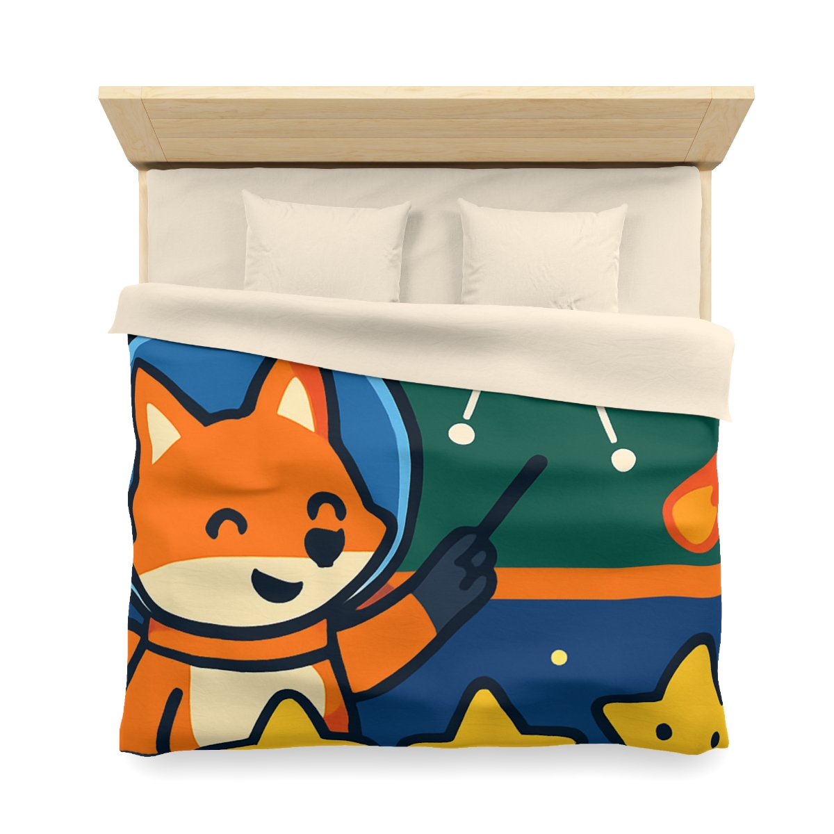 Comet Classroom Space Fox personalized bedding duvets