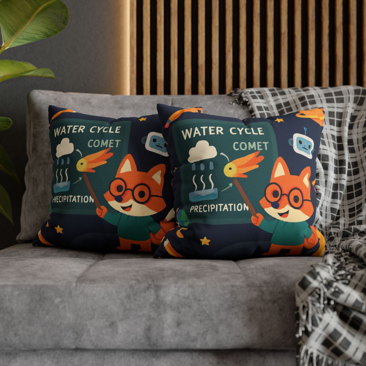 Comet Classroom With Professor Fox soft cotton pillow cases