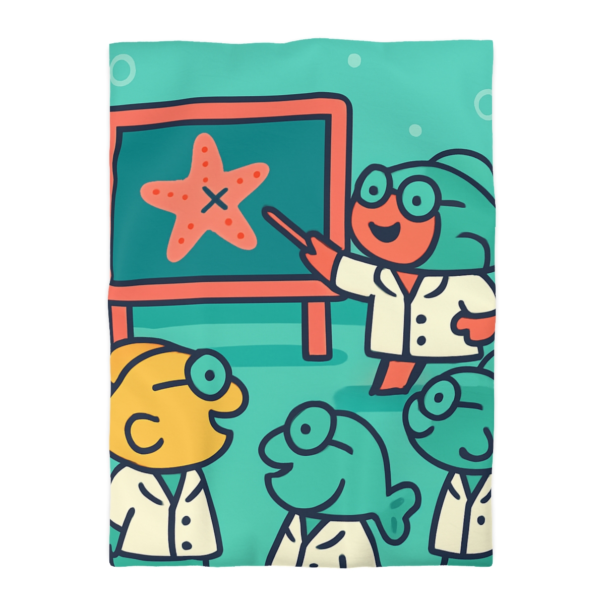 Coral School Of Scientists designer printed duvets