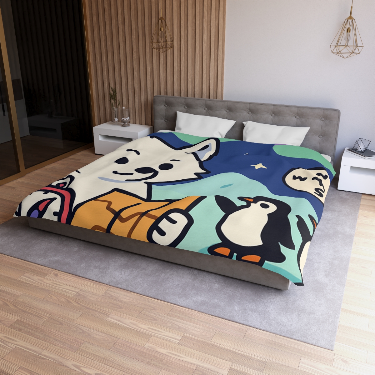 Aurora Fox And The Magnetic Map designer printed duvets