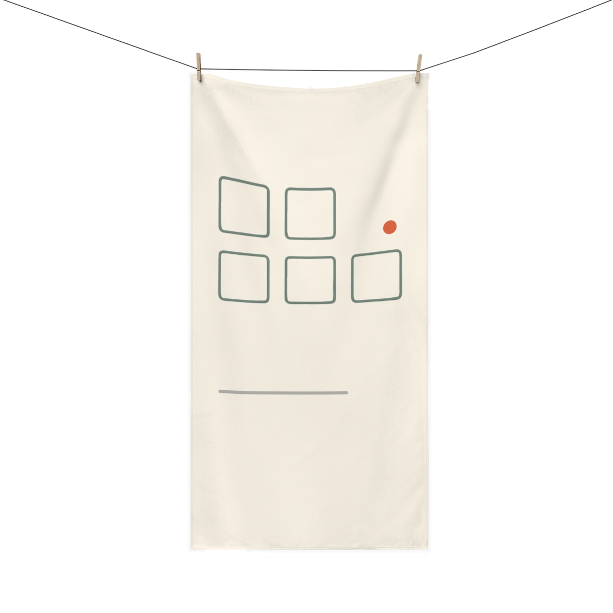 Quiet Grid With Missing Corner And Accent Dot soft cotton towels