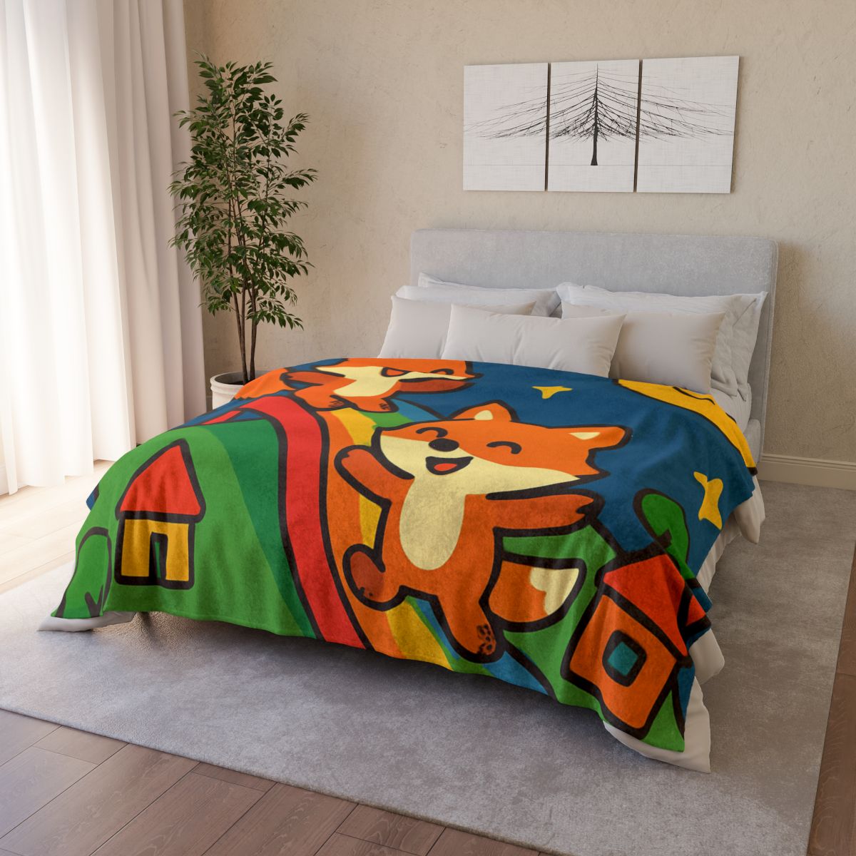 Planet Playground Of The Friendly Foxes unique gift blanketscustom blankets