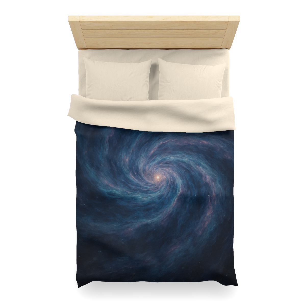 Nebula Spiral Haze designer printed duvets