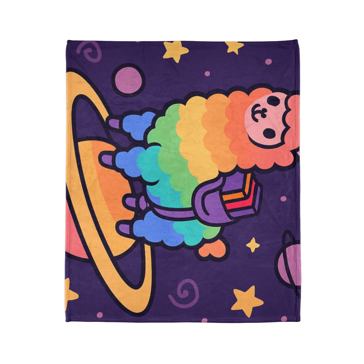Galaxy Riding Rainbow Llama warm winter blankets