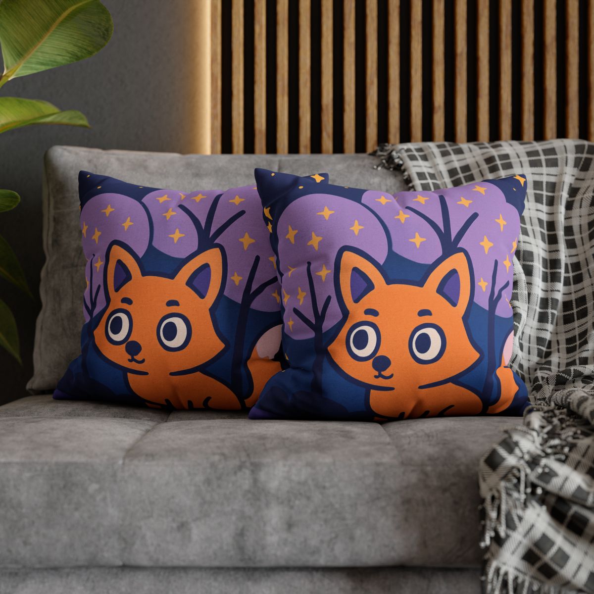 Galactic Forest Fox custom pillow cases