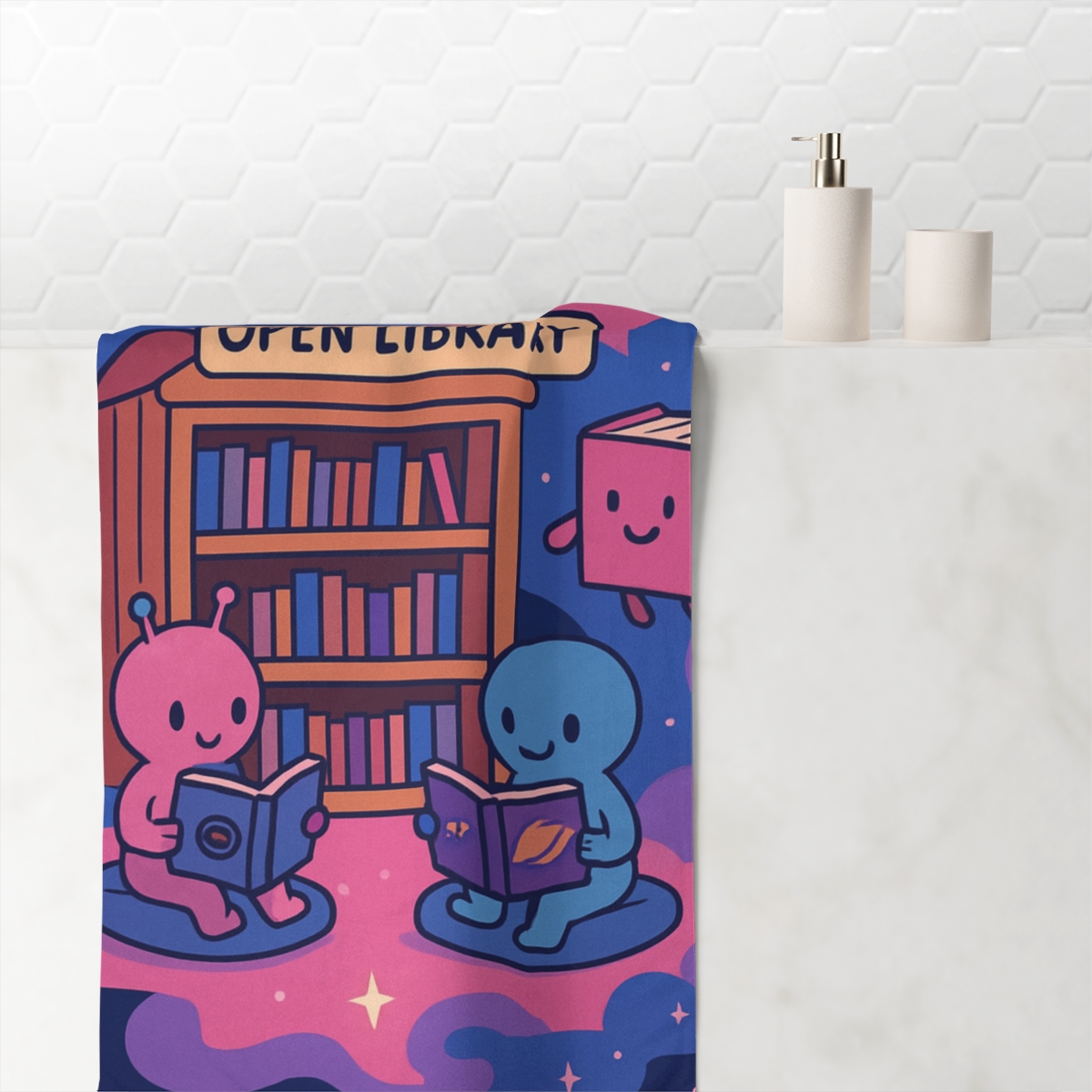 Nebula Library Of Floating Books stylish beach towels