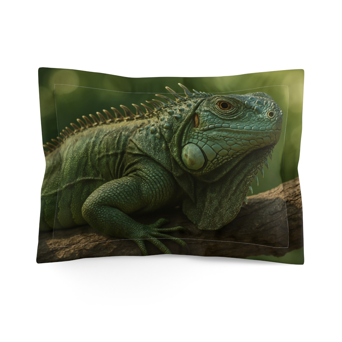 Sunlit Stillness Green Iguana soft plush pillows
