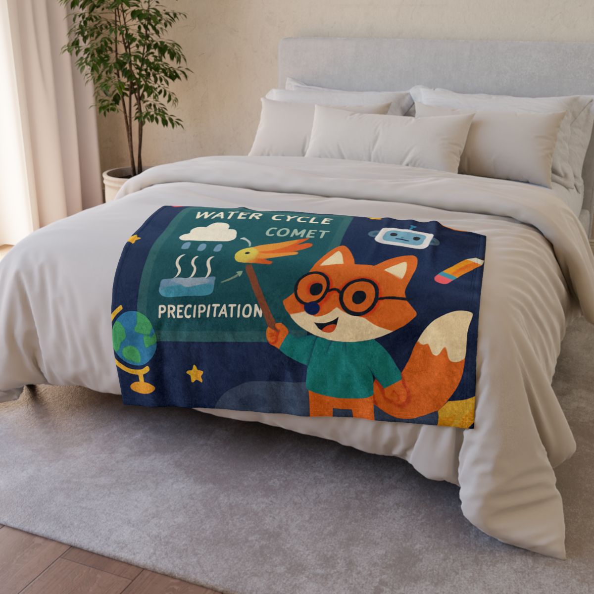Comet Classroom With Professor Fox trendy patterned blankets