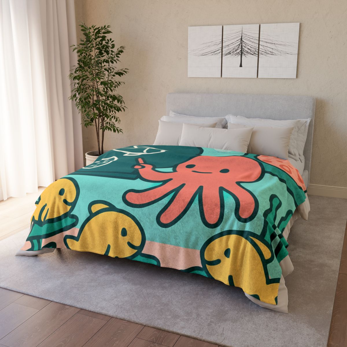 Cosmic Coral Classroom trendy patterned blankets