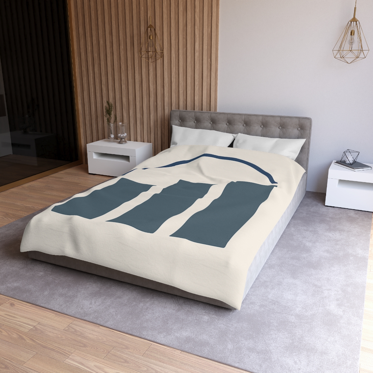 Three Bars With Hanging Arc designer printed duvets