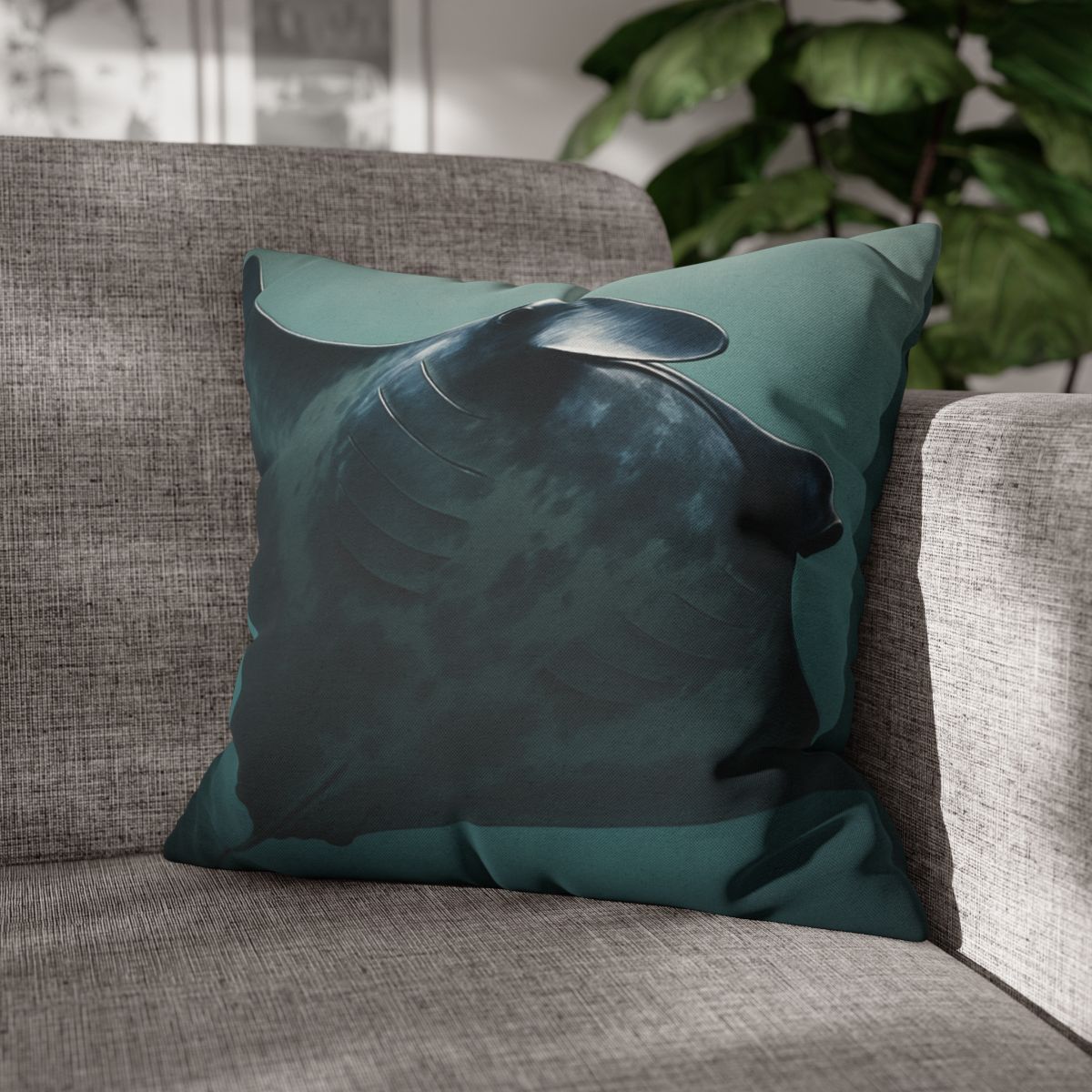 Nebula Glide Giant Manta Ray soft cotton pillow cases
