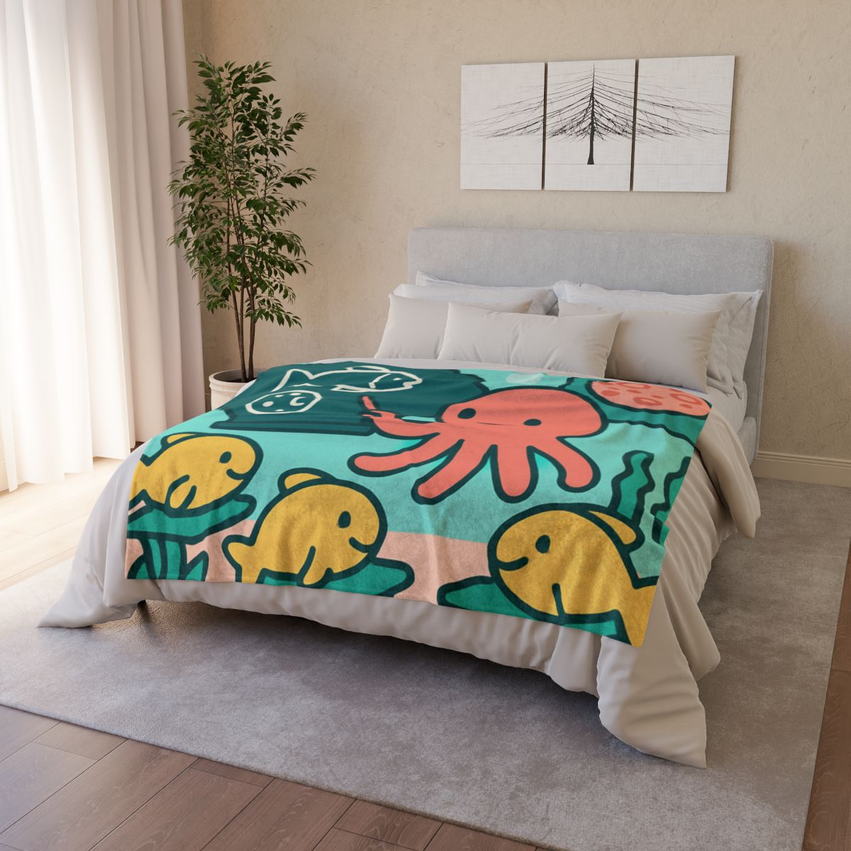 Cosmic Coral Classroom trendy patterned blankets