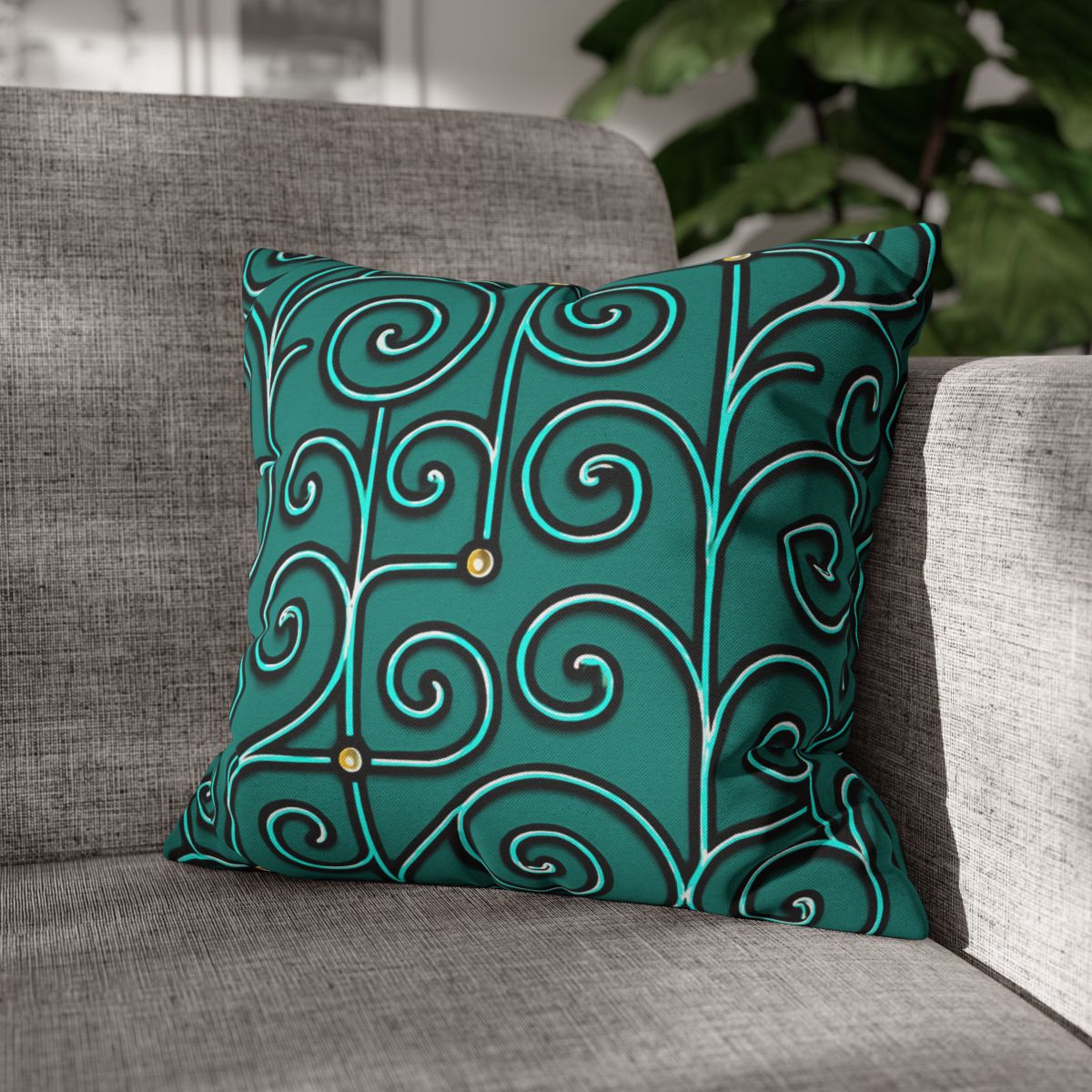 Tendril Circuit Lattice personalized pillow covers