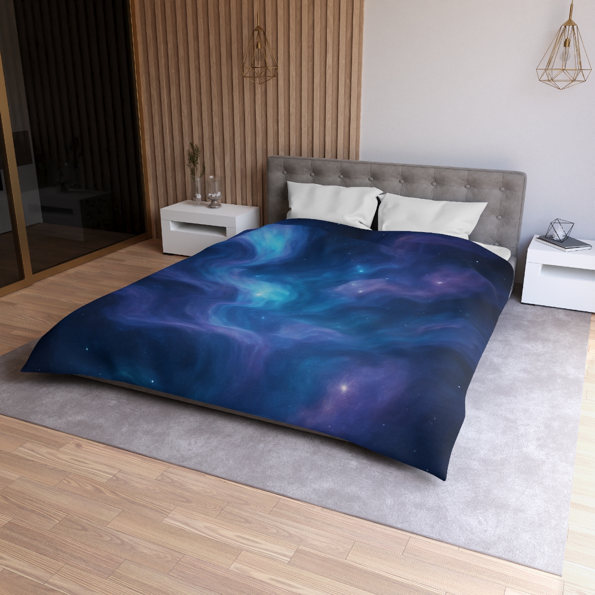 Spectral Nebula Currents personalized bedding duvets