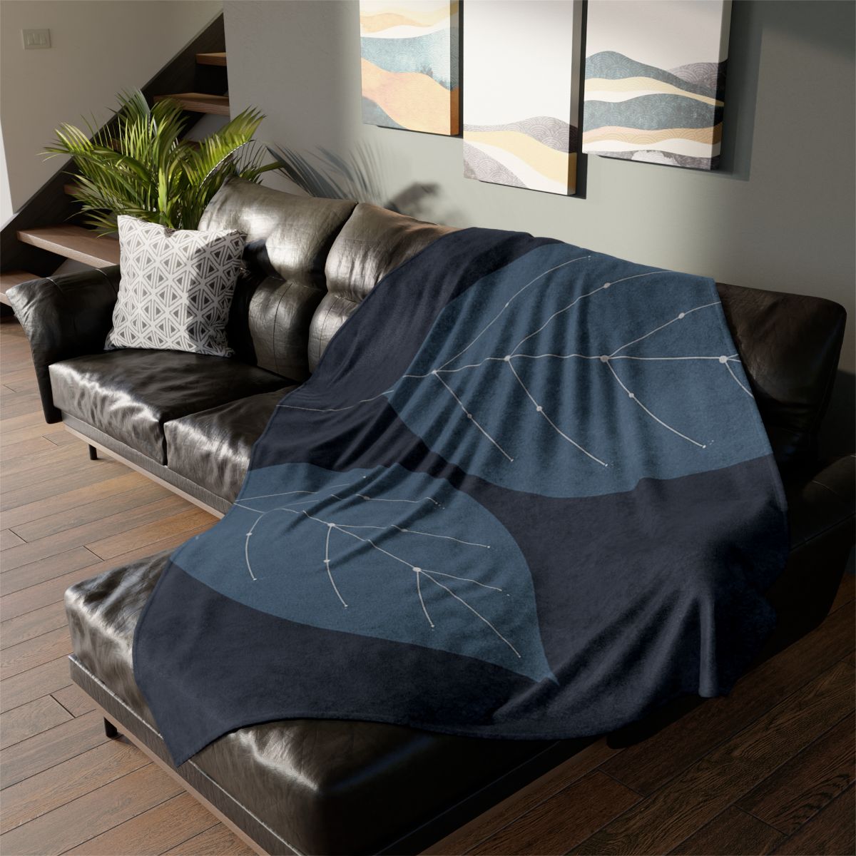 Leaf Vein Constellation Map personalized cozy blankets