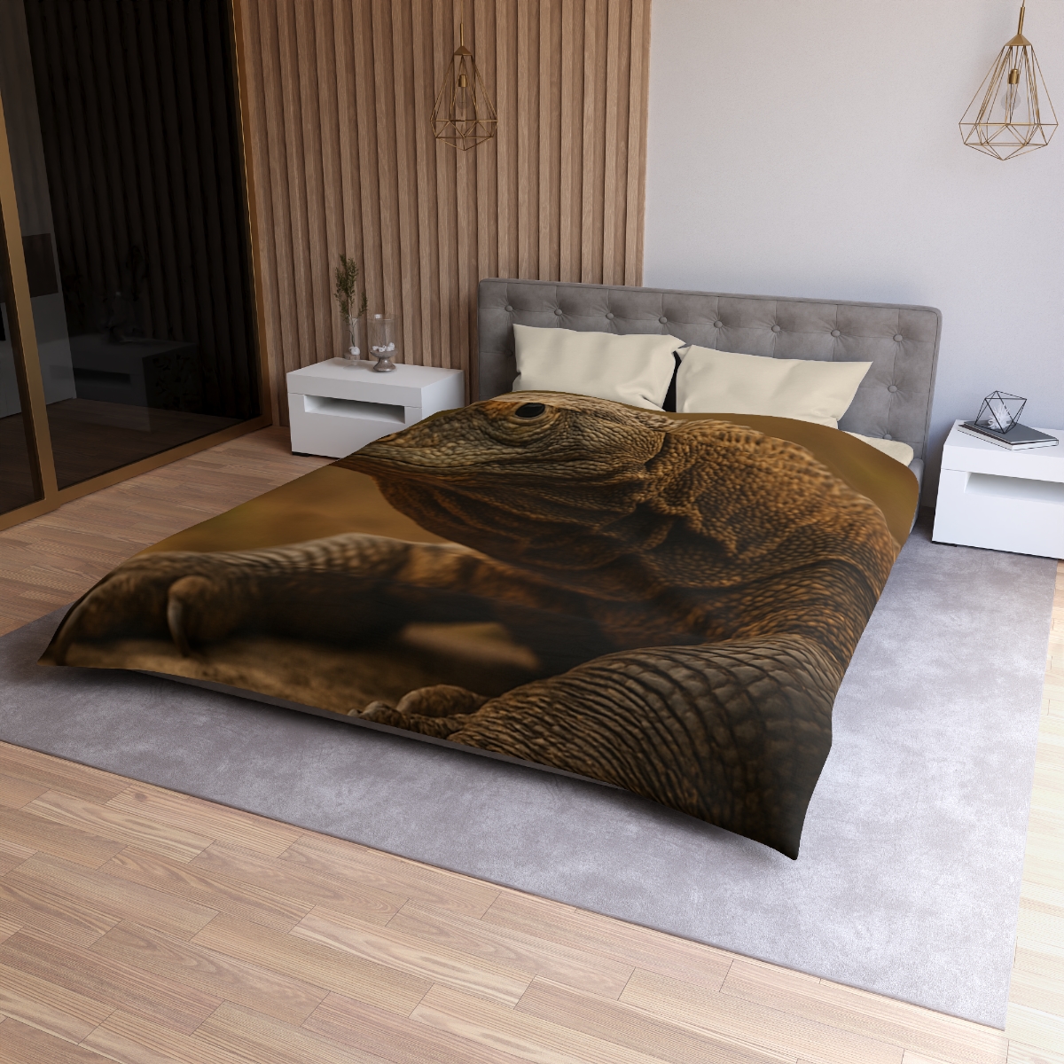 Ancient Scale Komodo Dragon unique patterned duvets
