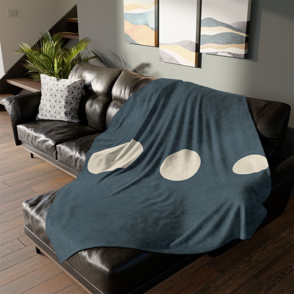 Trio Of Staggered Circles decorative home blankets