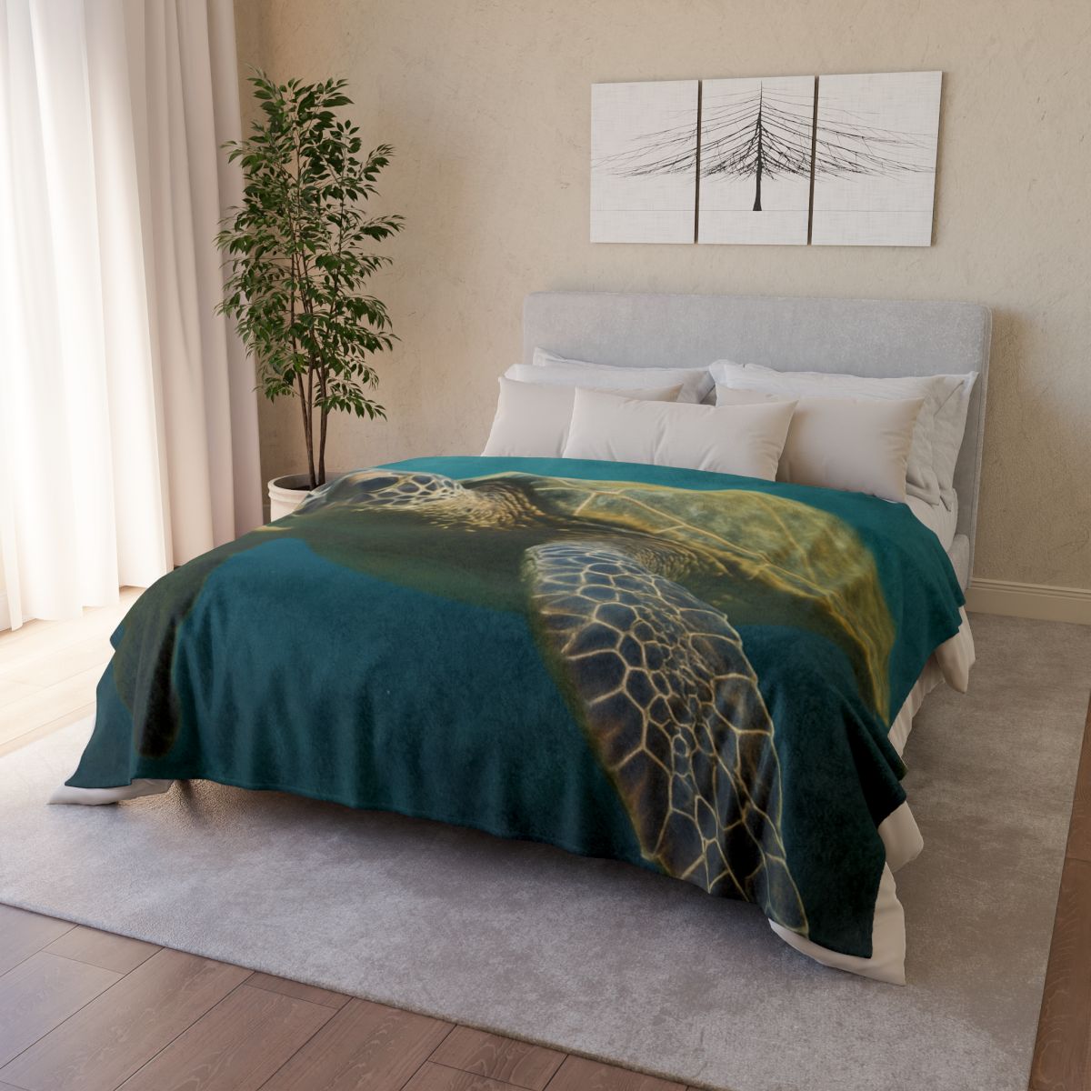 Glasswater Drift Green Sea Turtle warm winter blankets
