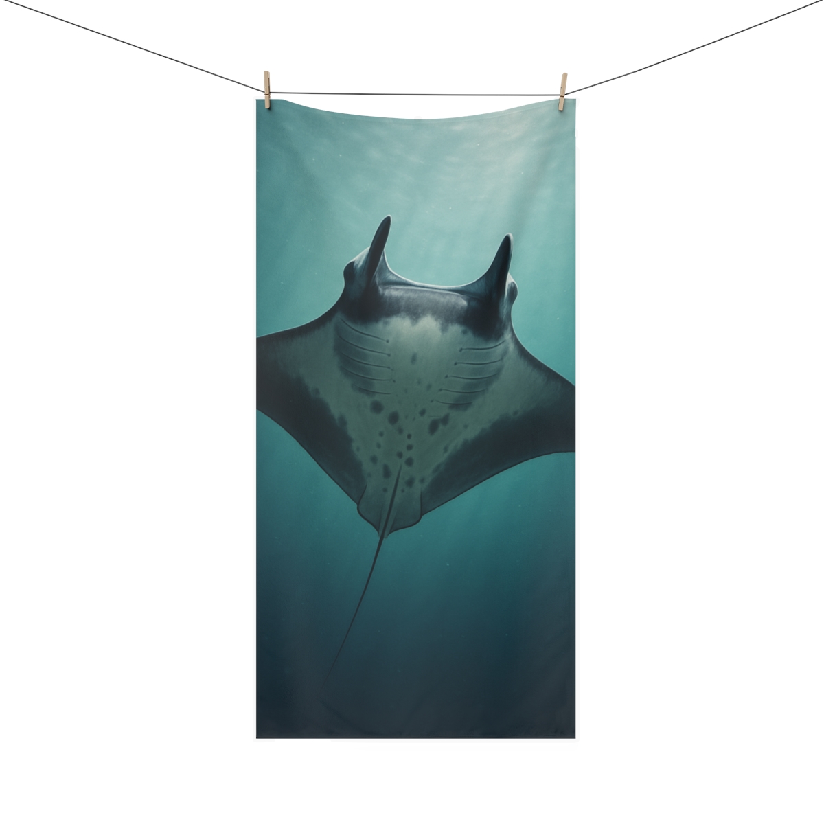 Celestial Glide Giant Manta Ray decorative home towelscustom towels