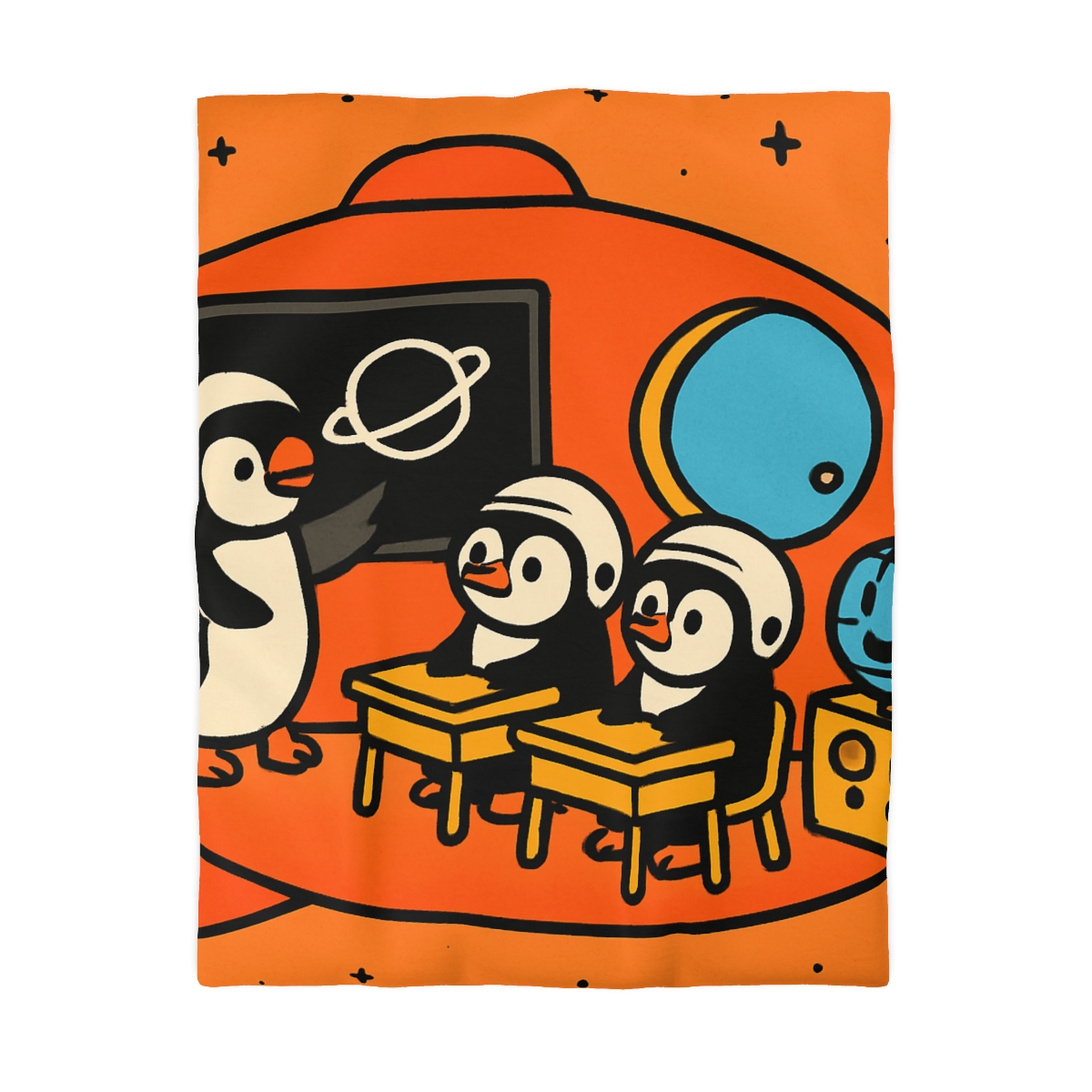 Rocket Classroom With Penguin Pilots duvets for gifts