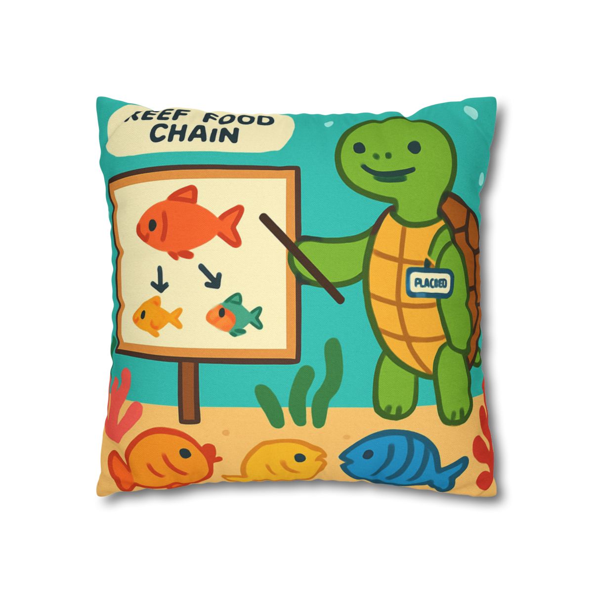 Coral Classroom Sea Turtle Guide trendy patterned pillow cases