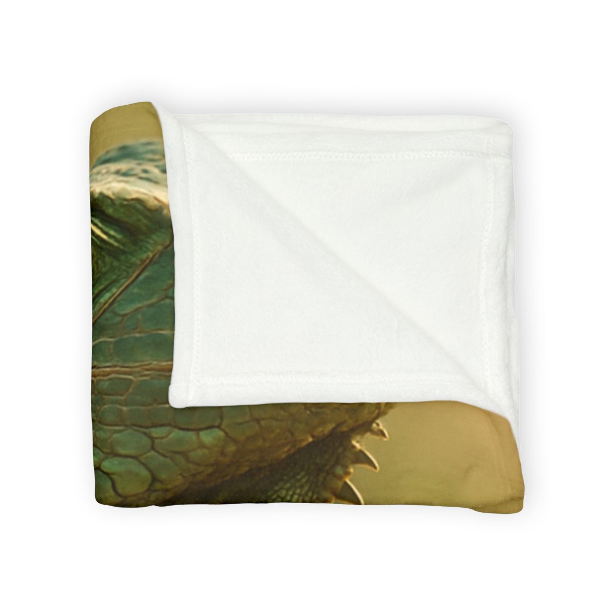 Sunlit Armor Green Iguana designer printed blankets