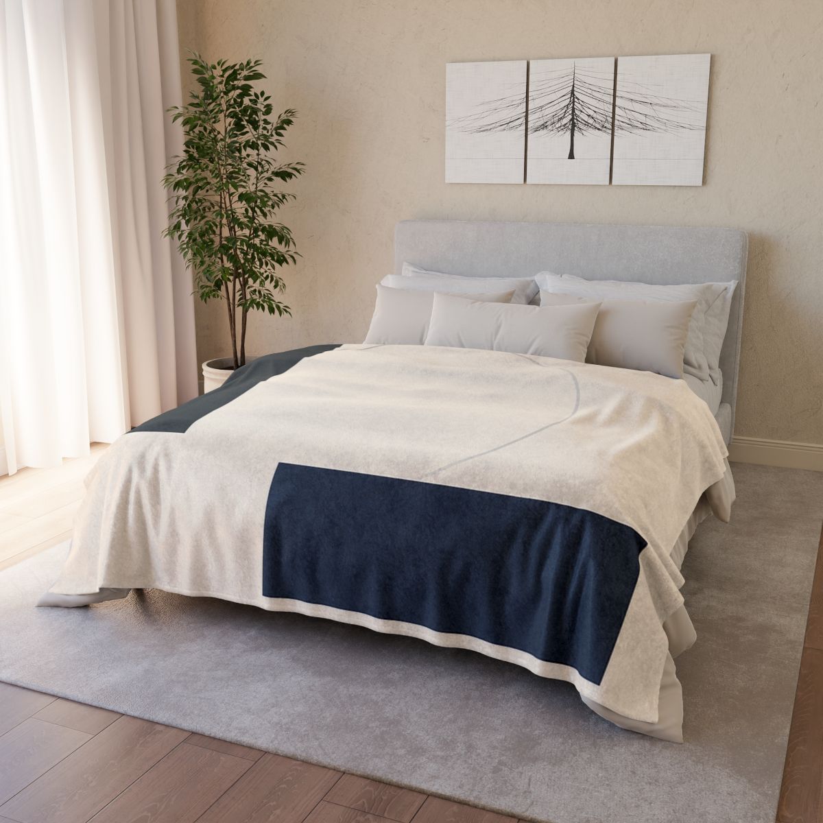 Offset Rectangle Orbit personalized cozy blankets