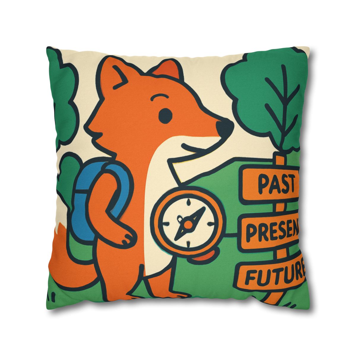 Time Traveling Forest Fox trendy patterned pillow cases