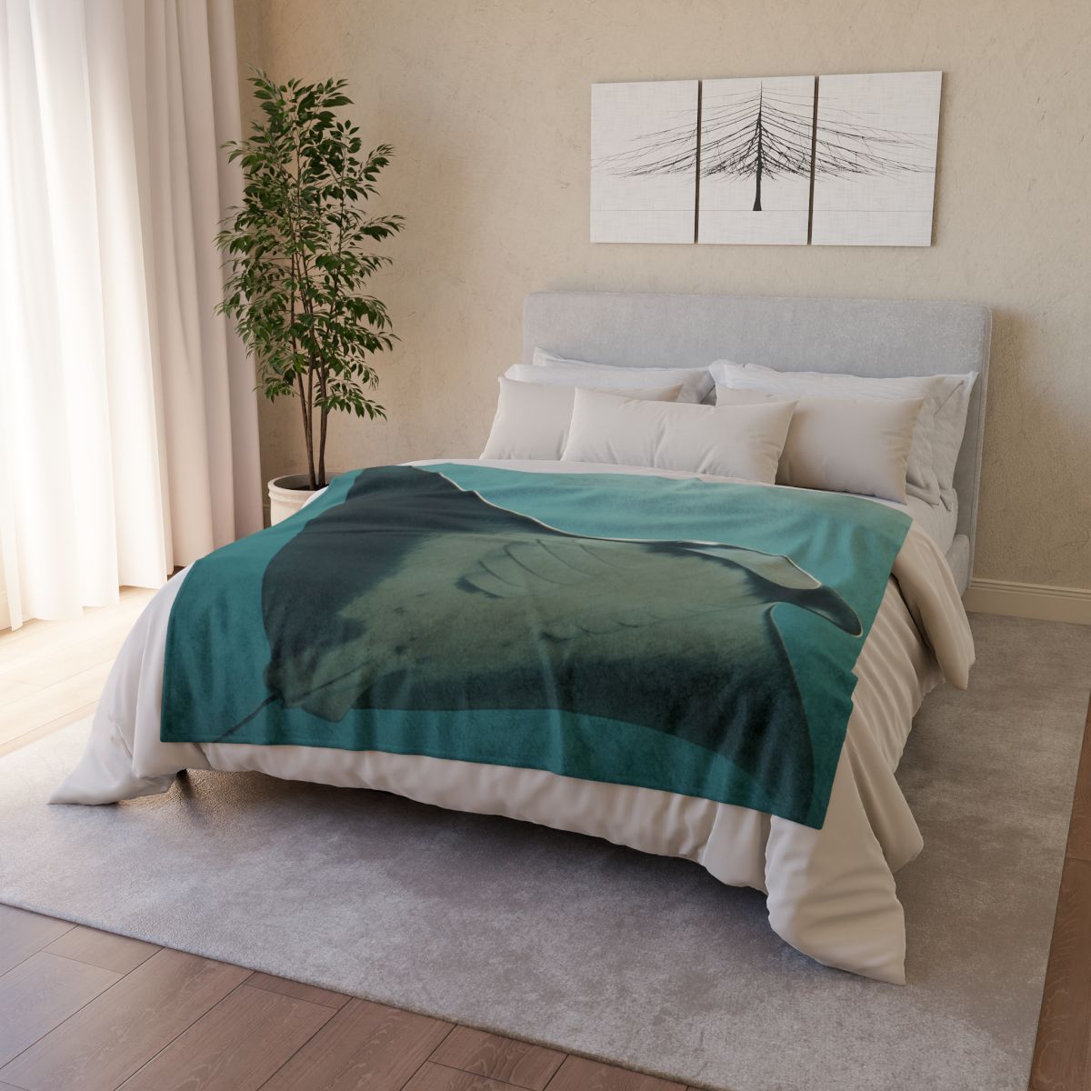 Silent Glide Giant Manta Ray custom blankets