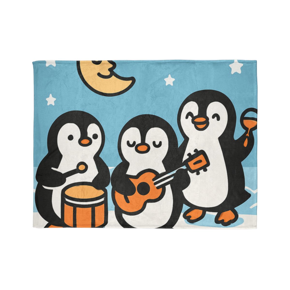 Moonlit Penguin Band designer printed blankets
