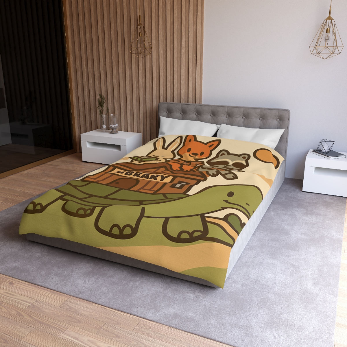 Time Traveling Turtle Library soft comforter duvets