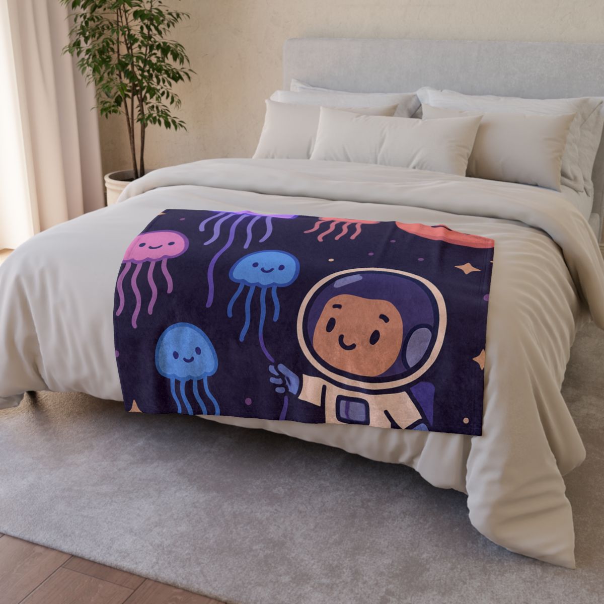 Galaxy Garden Of Floating Jellyfish custom blankets