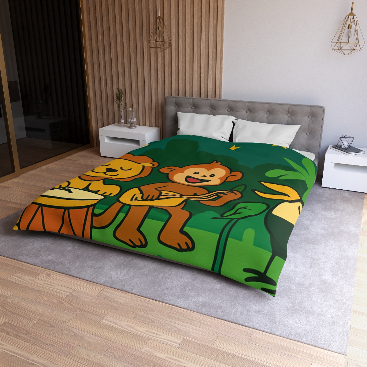 Moonlight Jungle Orchestra personalized bedding duvets