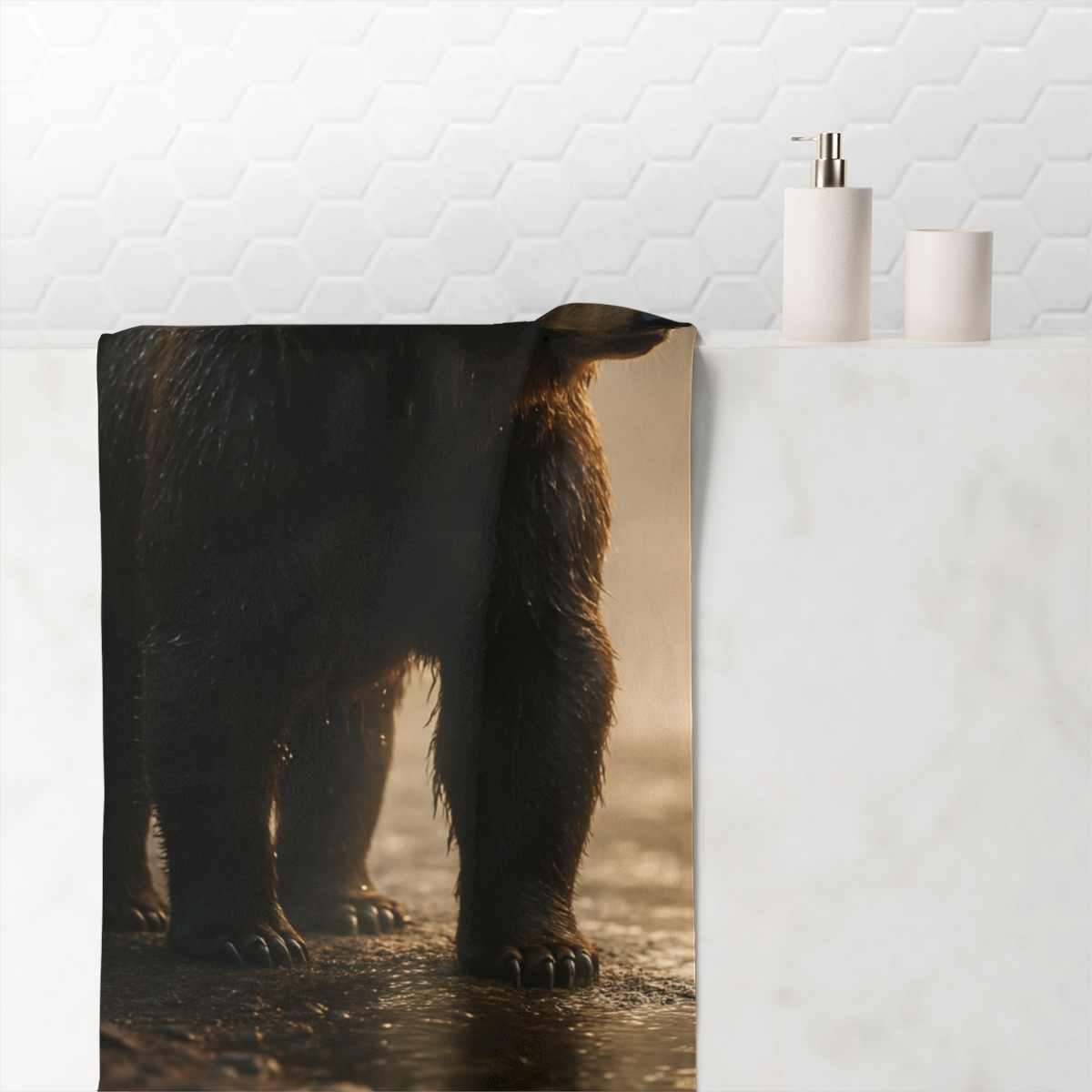River King Grizzly Bear trendy hand towels