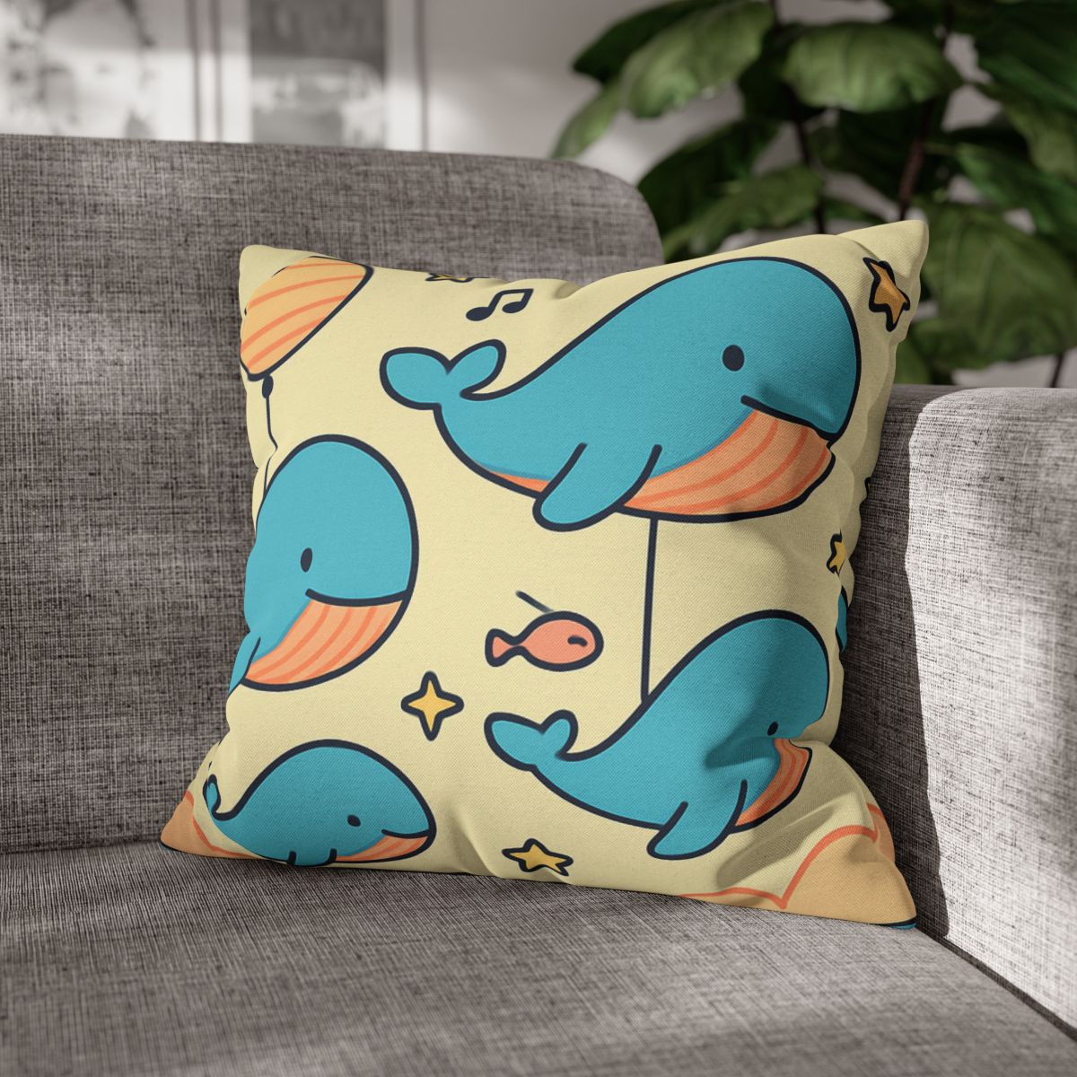 Cosmic Whale Parade personalized pillow covers