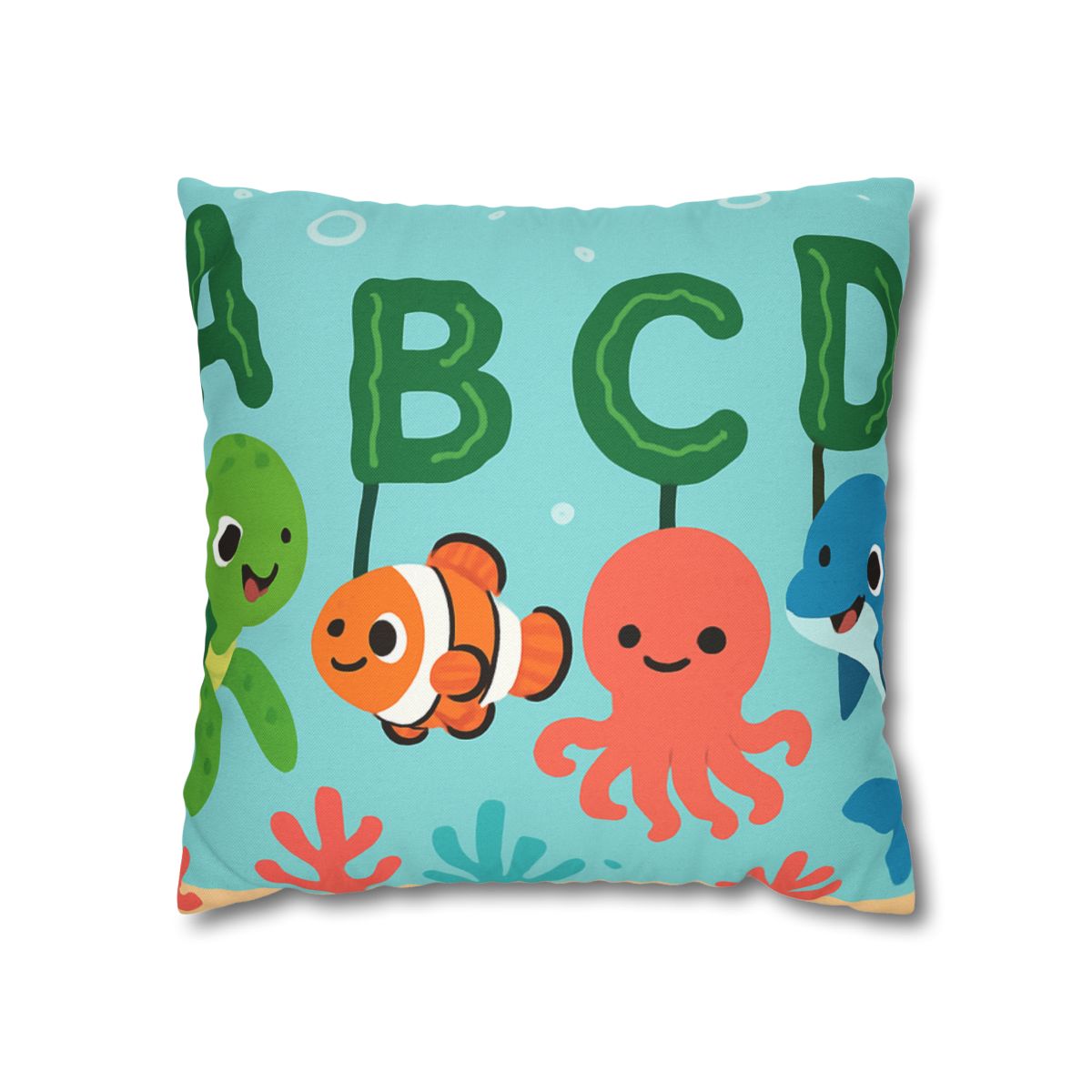 Coral Reef Alphabet Parade soft cotton pillow cases