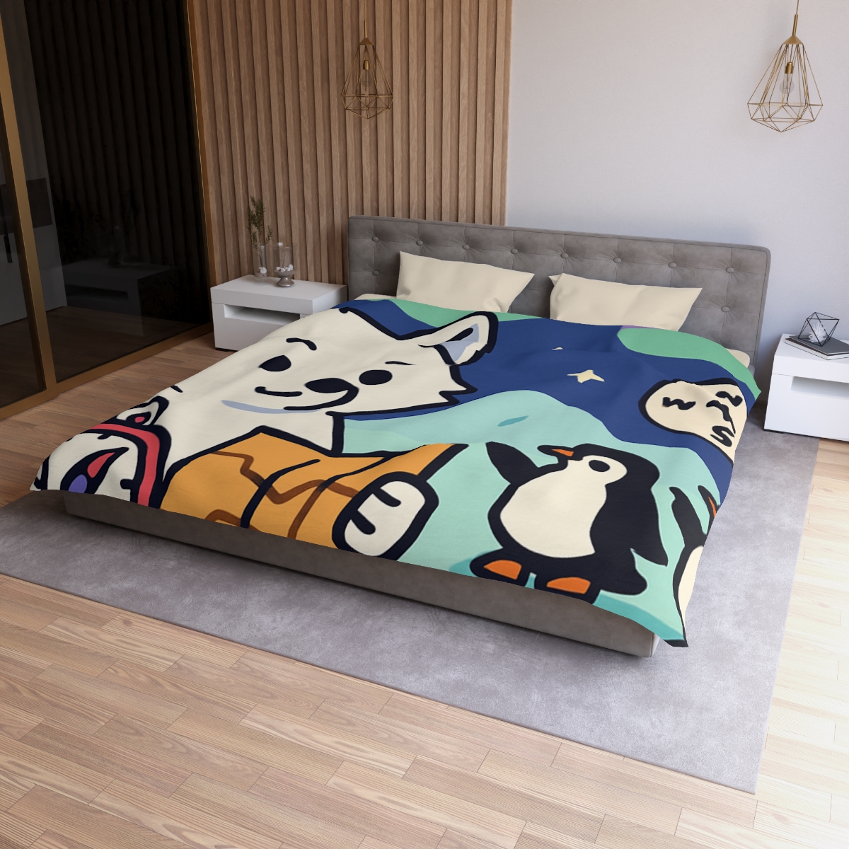 Aurora Fox And The Magnetic Map designer printed duvets