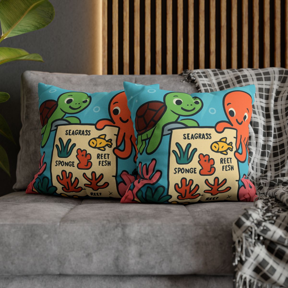 Coral Reef Map Makers comfortable bedding pillow covers