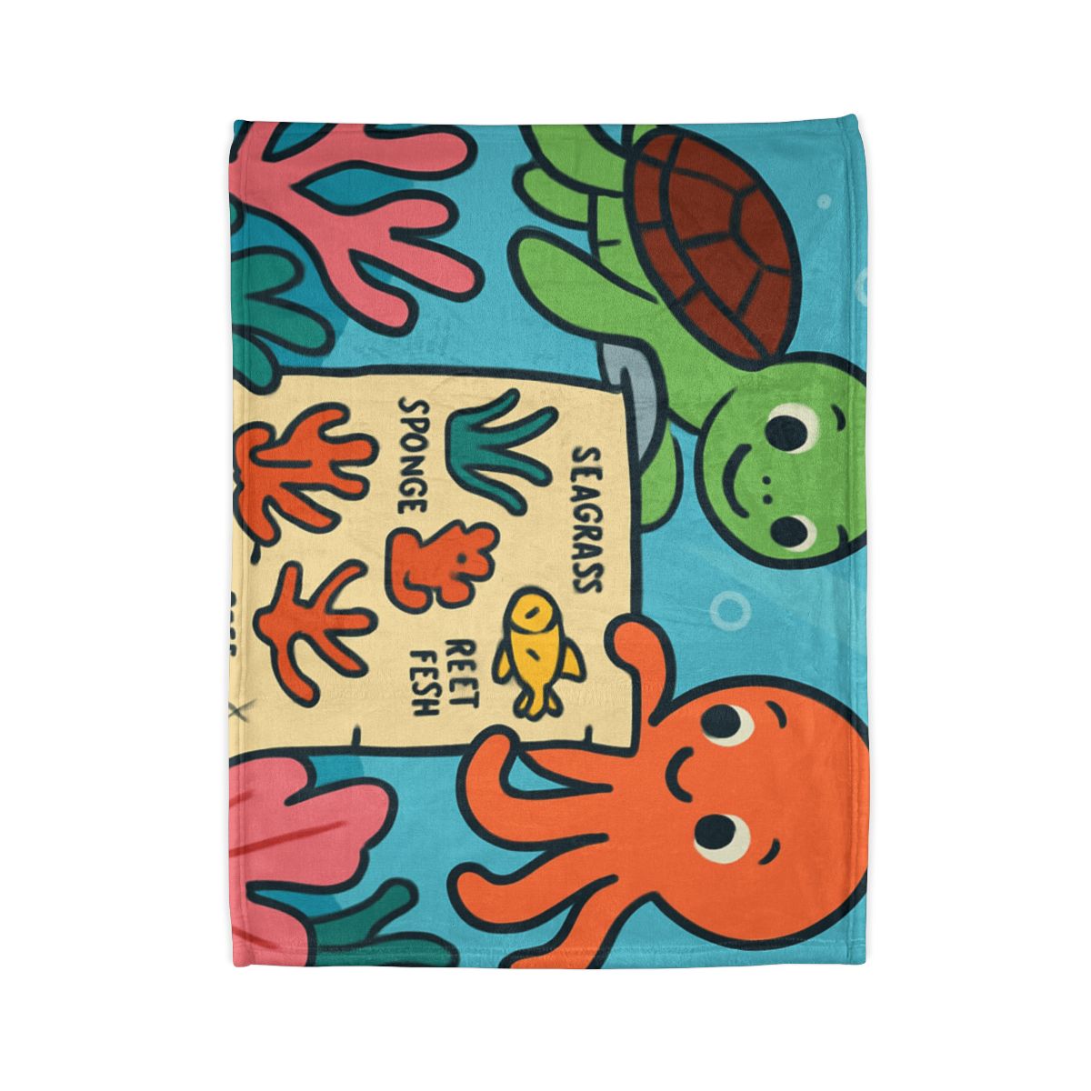Coral Reef Map Makers decorative home blankets
