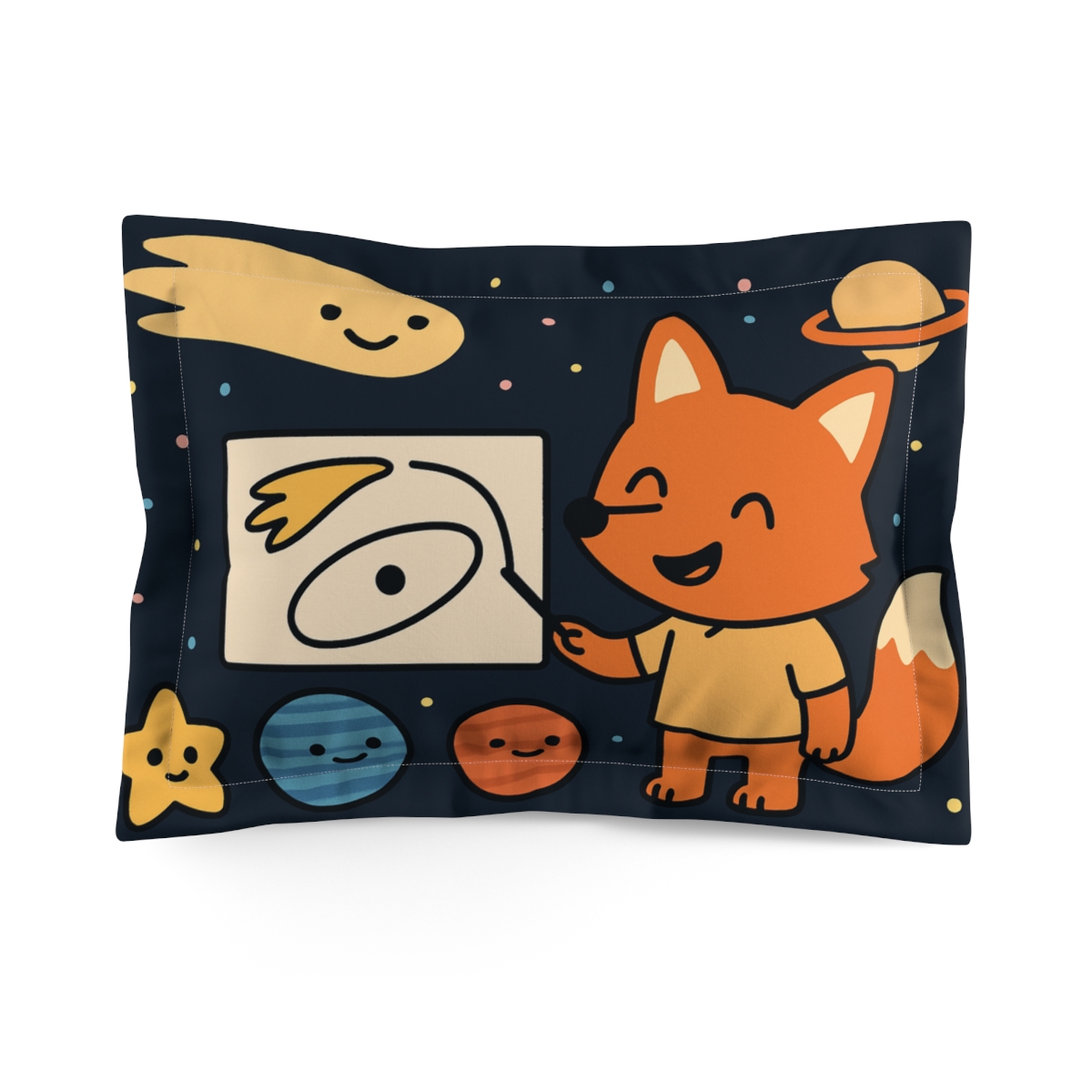 Comet Classroom With Curious Space Fox gift pillows for home
