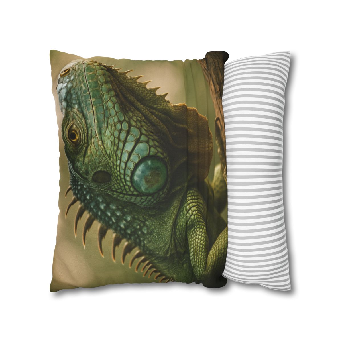 Sunlit Armor Green Iguana comfortable bedding pillow covers