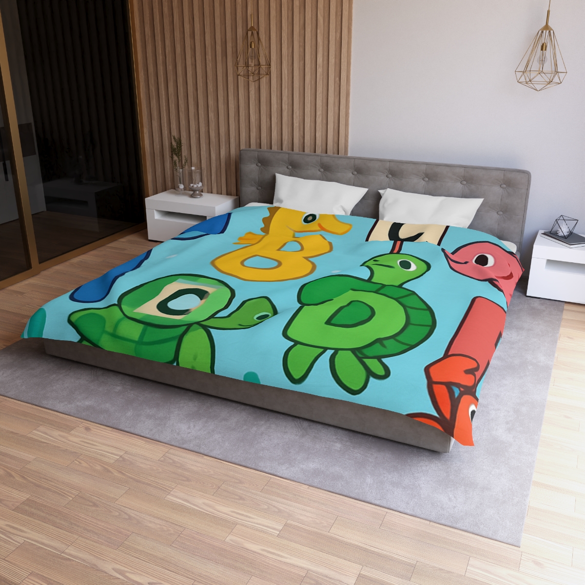 Coral Reef Alphabet Parade custom duvets