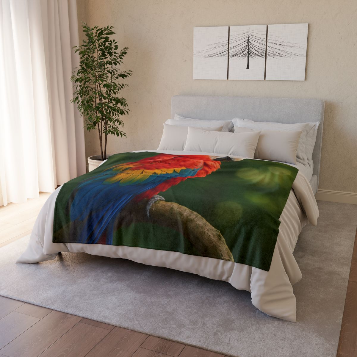 Canopy Flame Scarlet Macaw decorative home blankets