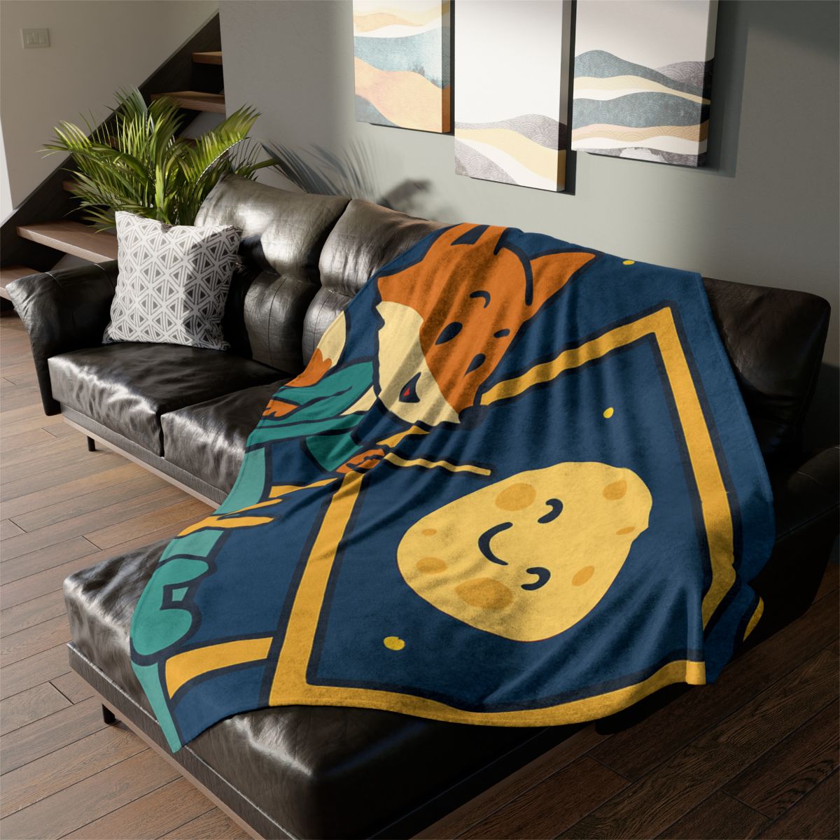 Stargazing Fox And Moon Classroom soft fleece blankets