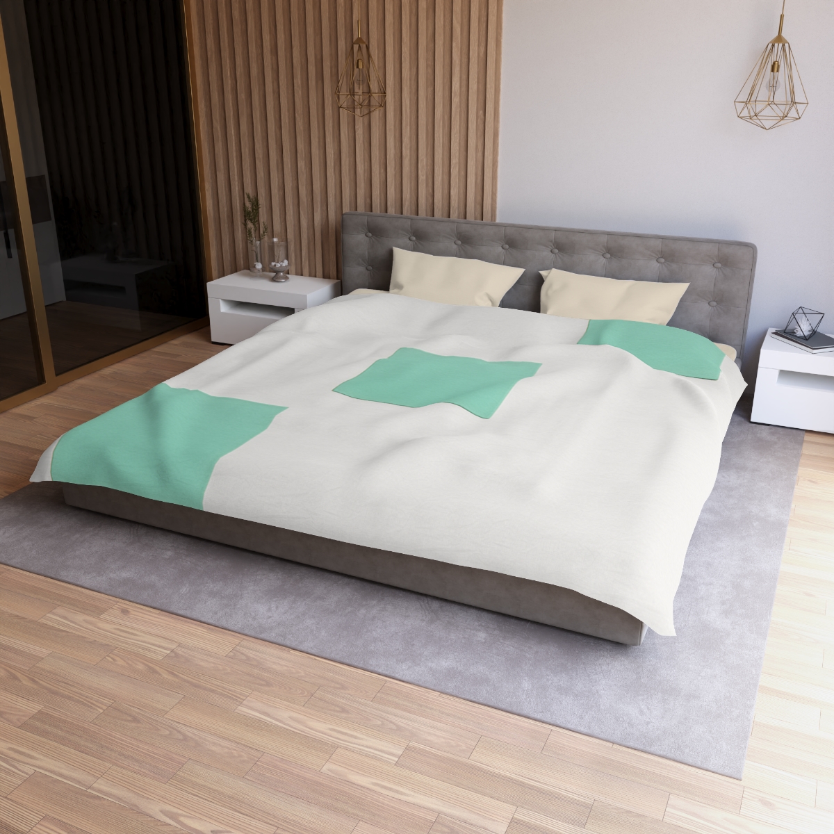 Offset Square Ladder Motif warm winter duvets