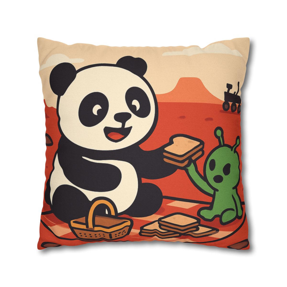 Martian Panda Picnic custom pillow cases
