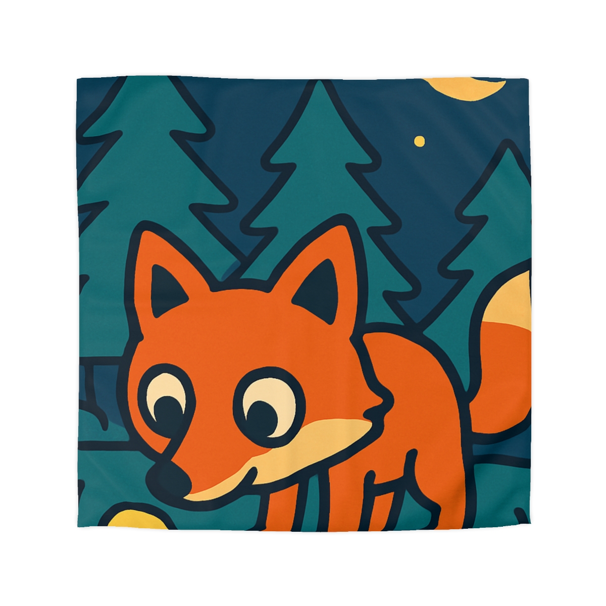 Starlight Forest Fox personalized bedding duvets